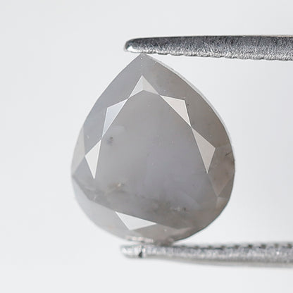 2.39 CT 9 MM Pear Shape Salt and Pepper Diamond Loose Natural Blue Gray Color Diamond