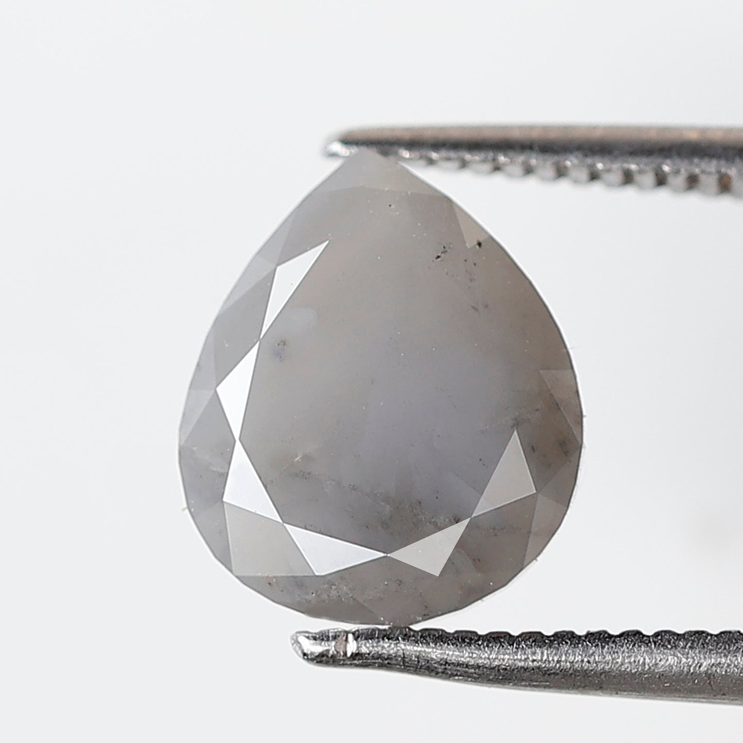 2.39 CT 9 MM Pear Shape Salt and Pepper Diamond Loose Natural Blue Gray Color Diamond