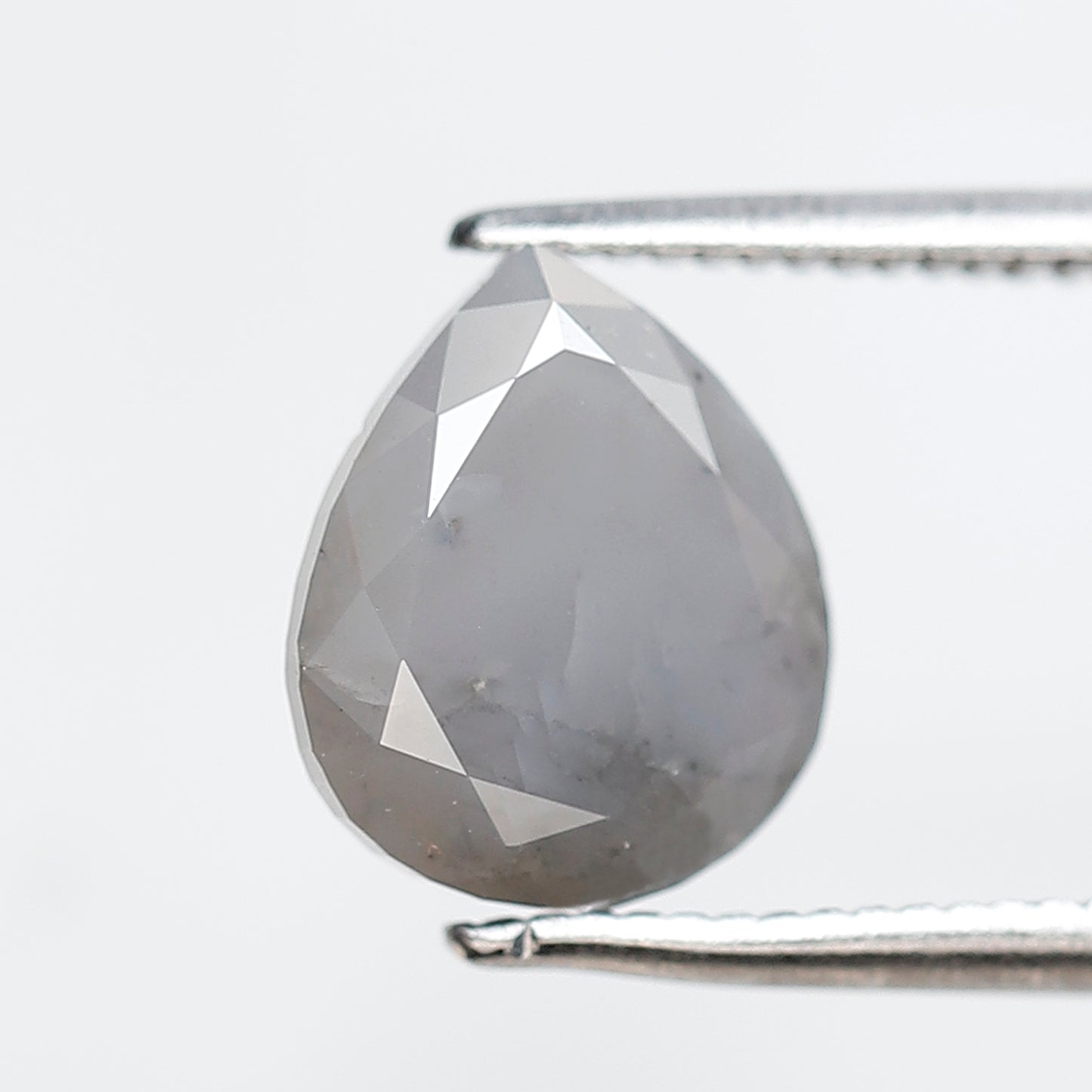 2.39 CT 9 MM Pear Shape Salt and Pepper Diamond Loose Natural Blue Gray Color Diamond
