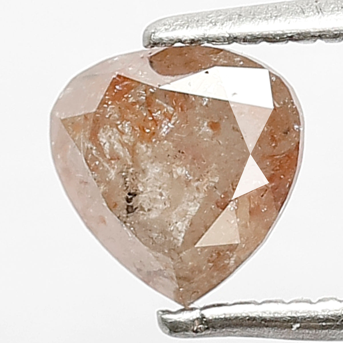 0.83 CT Heart Shape Rustic Diamond, Natural Reddish Conflict Free Loose Diamond For Proposal Ring