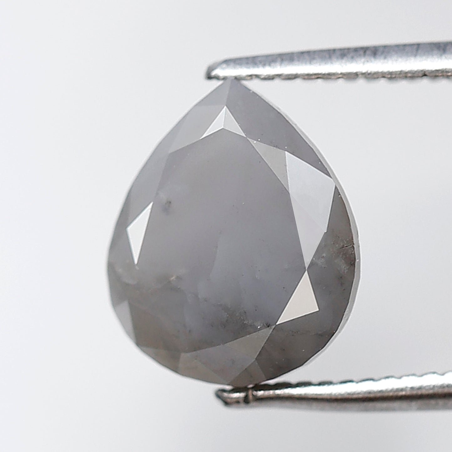 2.39 CT 9 MM Pear Shape Salt and Pepper Diamond Loose Natural Blue Gray Color Diamond