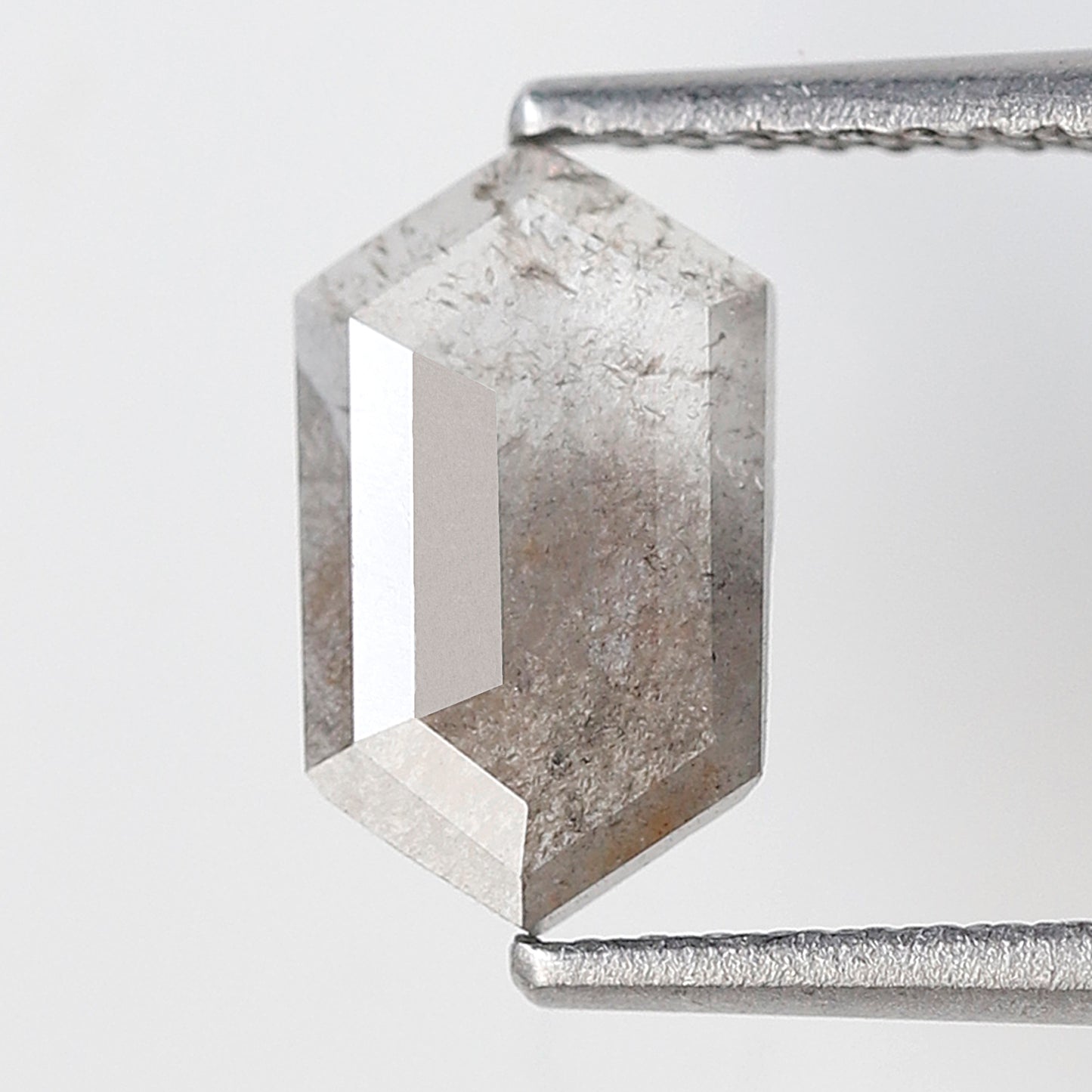 Hexagon Cut 1.04 Ct Salt and Pepper Diamond, Natural Gray Ethical Diamond, 9.60 mm Loose Stone for Jewelry