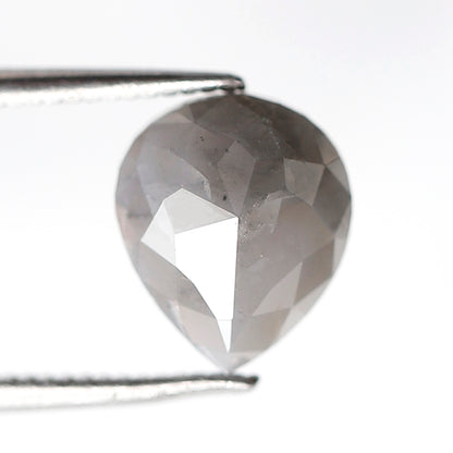 2.39 CT 9 MM Pear Shape Salt and Pepper Diamond Loose Natural Blue Gray Color Diamond