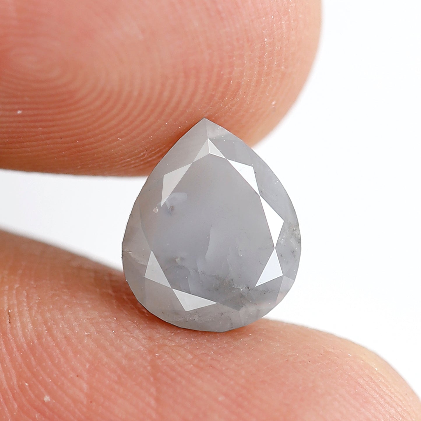 2.39 CT 9 MM Pear Shape Salt and Pepper Diamond Loose Natural Blue Gray Color Diamond