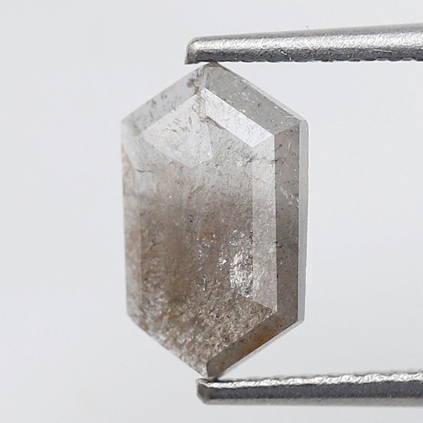 Hexagon Cut 1.04 Ct Salt and Pepper Diamond, Natural Gray Ethical Diamond, 9.60 mm Loose Stone for Jewelry