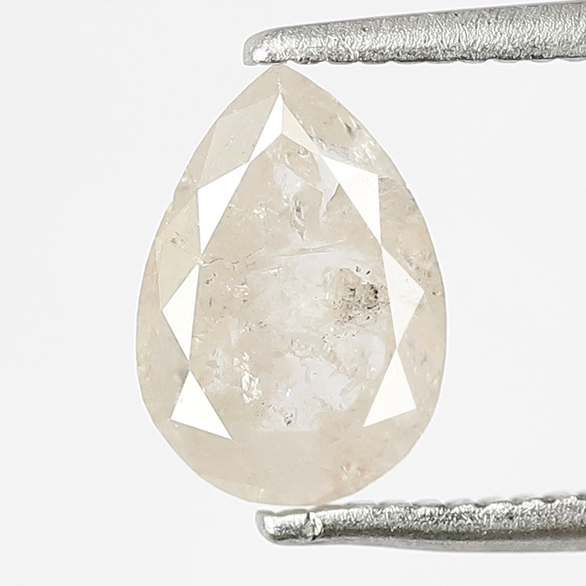 Natural Pear Shape 1.29 Ct Loose Diamond, 8.40 x 5.90 mm Misty White Salt and Pepper Diamond For Pear Diamond Ring