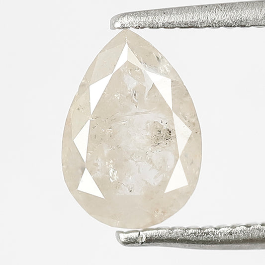 Natural Pear Shape 1.29 Ct Loose Diamond, 8.40 x 5.90 mm Misty White Salt and Pepper Diamond For Pear Diamond Ring