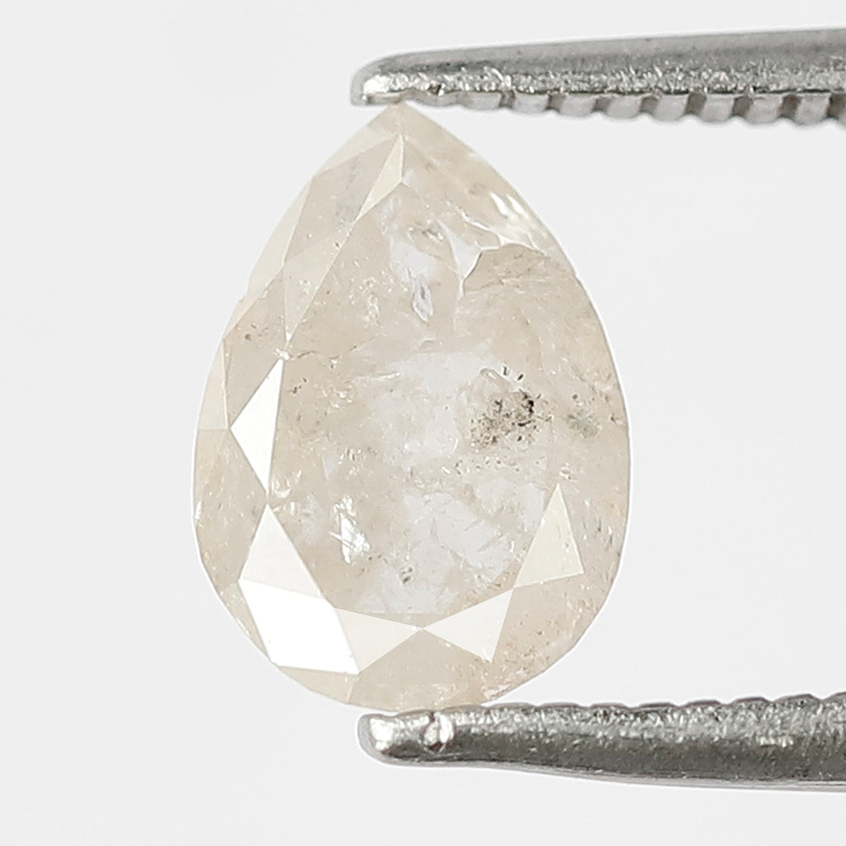 Natural Pear Shape 1.29 Ct Loose Diamond, 8.40 x 5.90 mm Misty White Salt and Pepper Diamond For Pear Diamond Ring