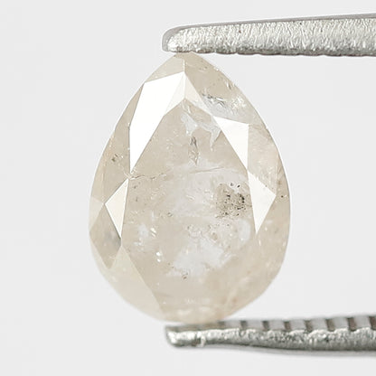 Natural Pear Shape 1.29 Ct Loose Diamond, 8.40 x 5.90 mm Misty White Salt and Pepper Diamond For Pear Diamond Ring