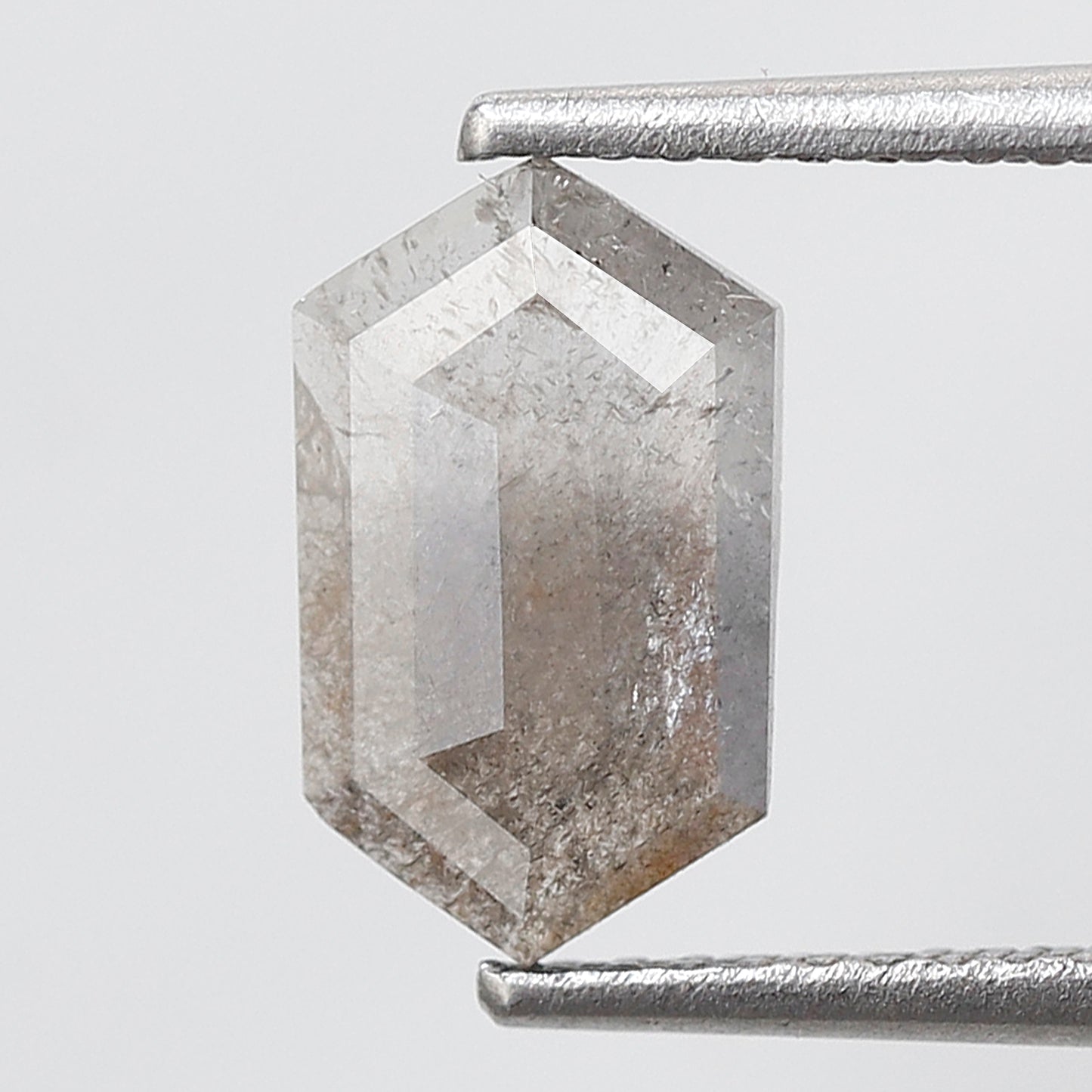 Hexagon Cut 1.04 Ct Salt and Pepper Diamond, Natural Gray Ethical Diamond, 9.60 mm Loose Stone for Jewelry