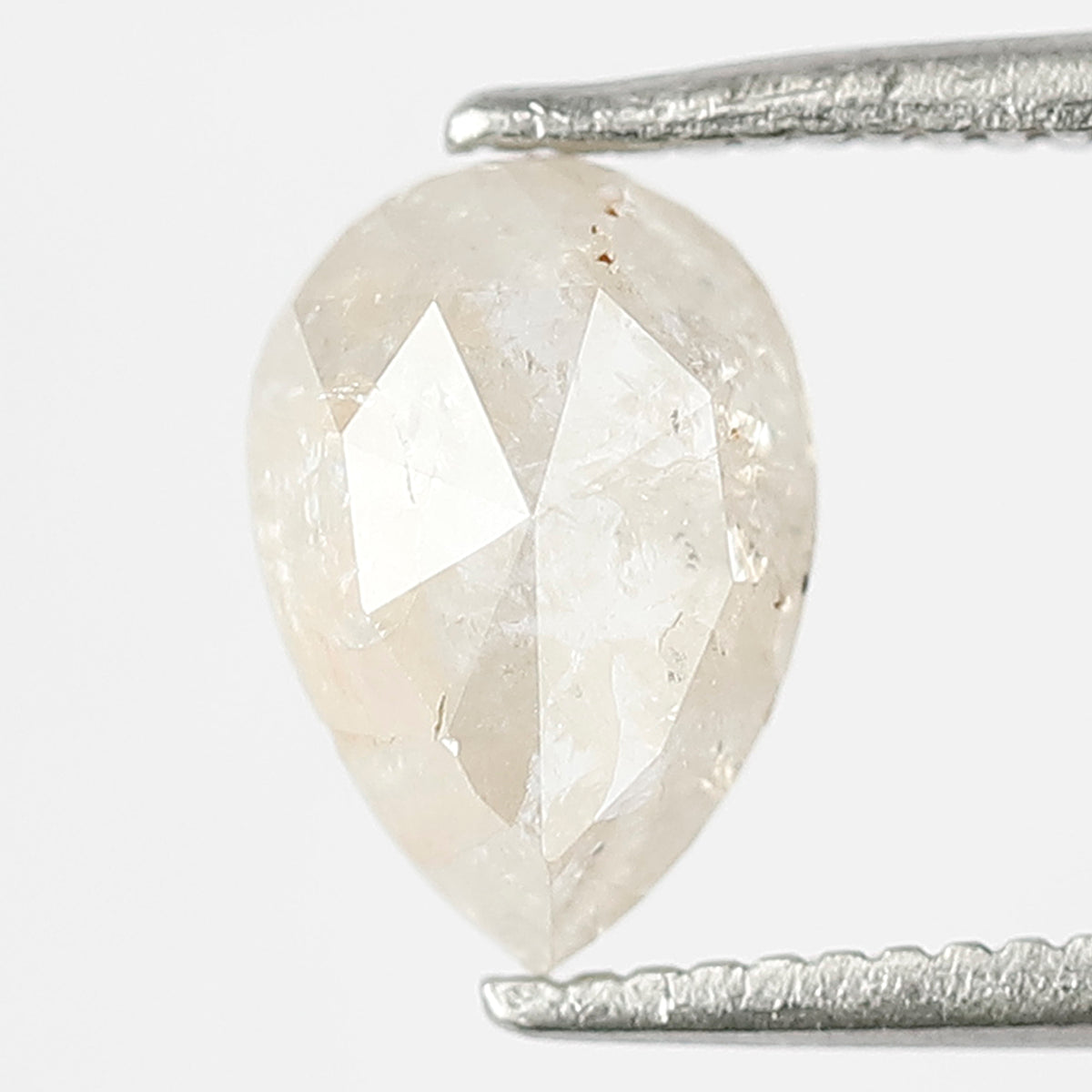 Natural Pear Shape 1.29 Ct Loose Diamond, 8.40 x 5.90 mm Misty White Salt and Pepper Diamond For Pear Diamond Ring