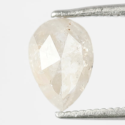 Natural Pear Shape 1.29 Ct Loose Diamond, 8.40 x 5.90 mm Misty White Salt and Pepper Diamond For Pear Diamond Ring