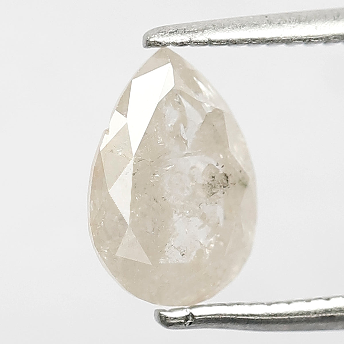 Natural Pear Shape 1.29 Ct Loose Diamond, 8.40 x 5.90 mm Misty White Salt and Pepper Diamond For Pear Diamond Ring