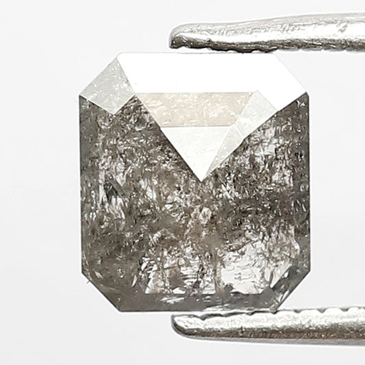 1.09 Ct Emerald Cut Natural Gray Black Salt & Pepper Diamond | Loose Diamond for Wedding Ring