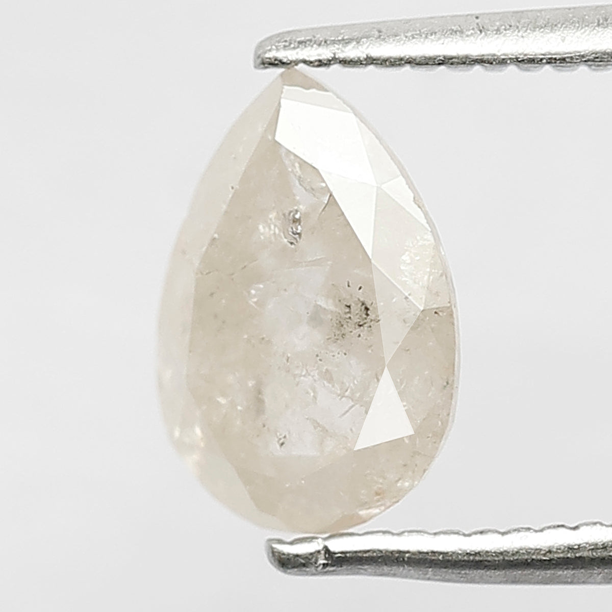 Natural Pear Shape 1.29 Ct Loose Diamond, 8.40 x 5.90 mm Misty White Salt and Pepper Diamond For Pear Diamond Ring