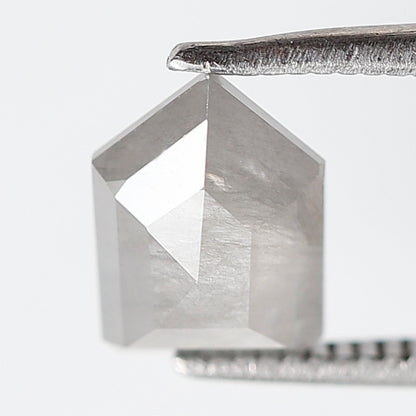 1.35 CT 7.90 MM Shield Shape Salt and Pepper Diamond Grey Color Natural Loose Diamond