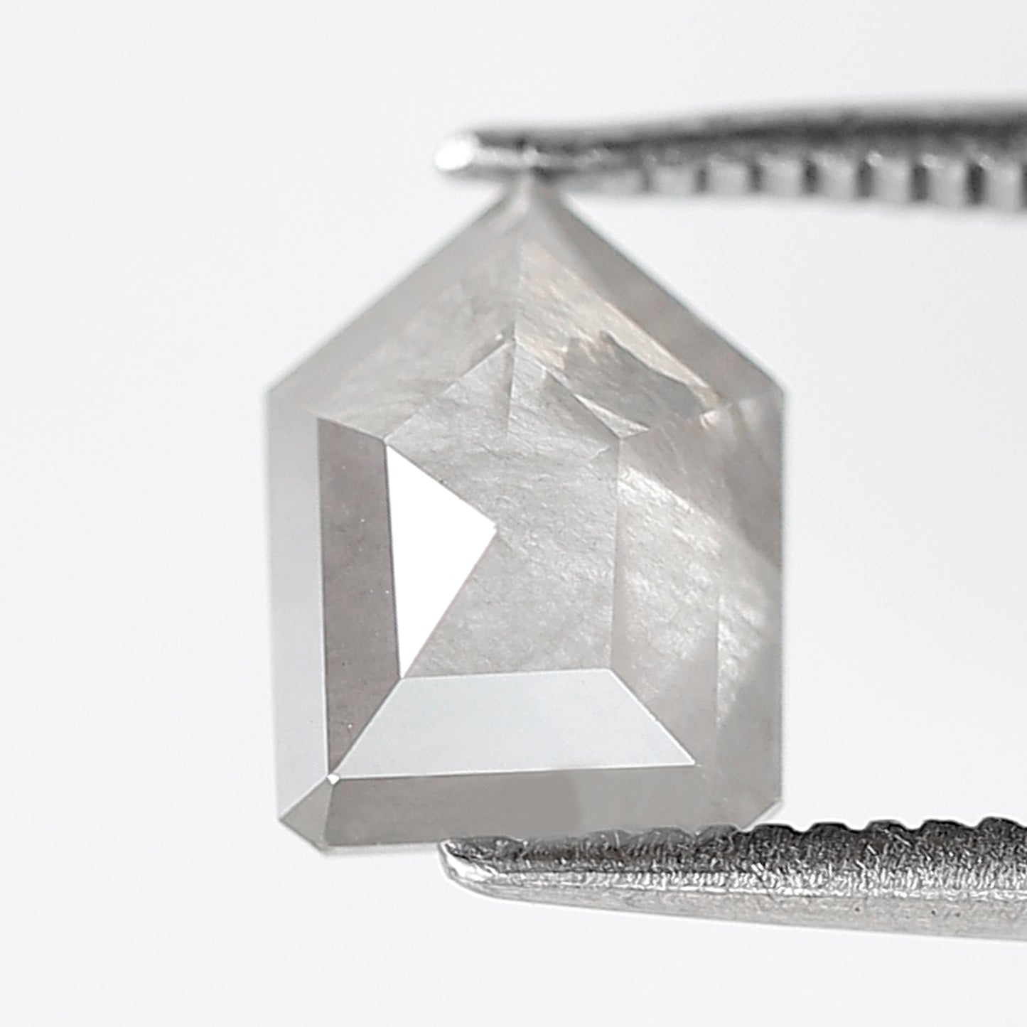 1.35 CT 7.90 MM Shield Shape Salt and Pepper Diamond Grey Color Natural Loose Diamond