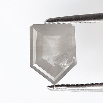 1.35 CT 7.90 MM Shield Shape Salt and Pepper Diamond Grey Color Natural Loose Diamond