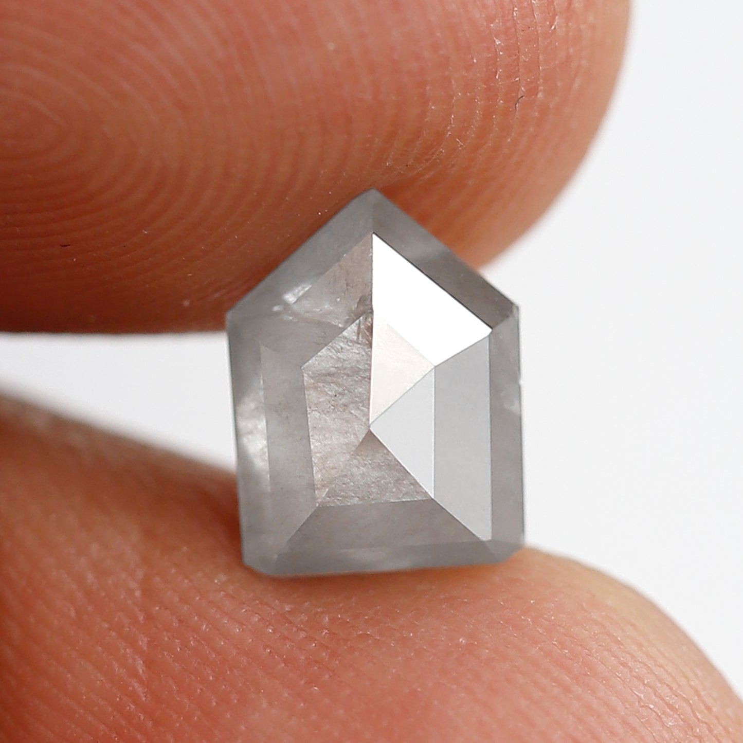 1.35 CT 7.90 MM Shield Shape Salt and Pepper Diamond Grey Color Natural Loose Diamond