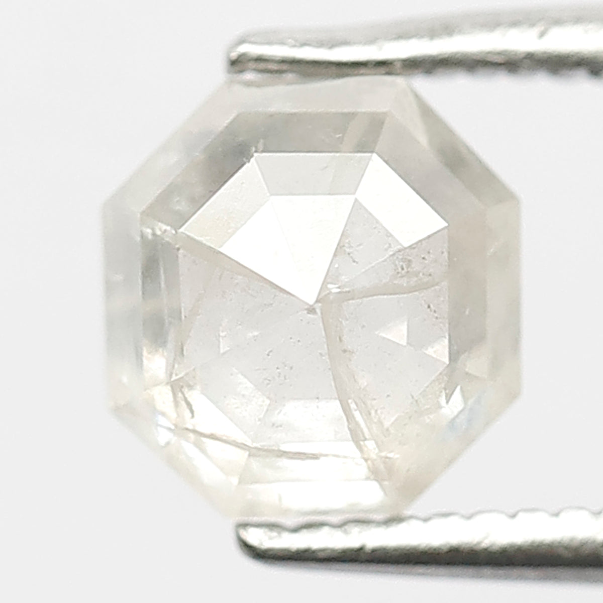 1.65 Ct Asscher cut Salt and Pepper Diamond, Natural Misty White Loose Ethically Sourced Diamond For Wedding Band