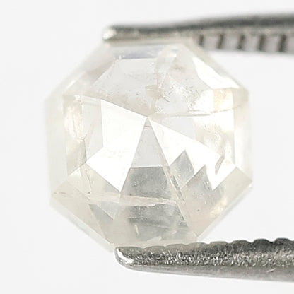 1.65 Ct Asscher cut Salt and Pepper Diamond, Natural Misty White Loose Ethically Sourced Diamond For Wedding Band
