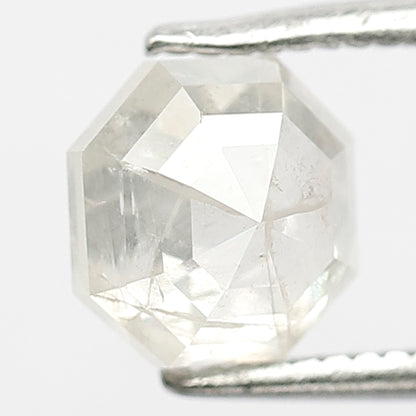 1.65 Ct Asscher cut Salt and Pepper Diamond, Natural Misty White Loose Ethically Sourced Diamond For Wedding Band