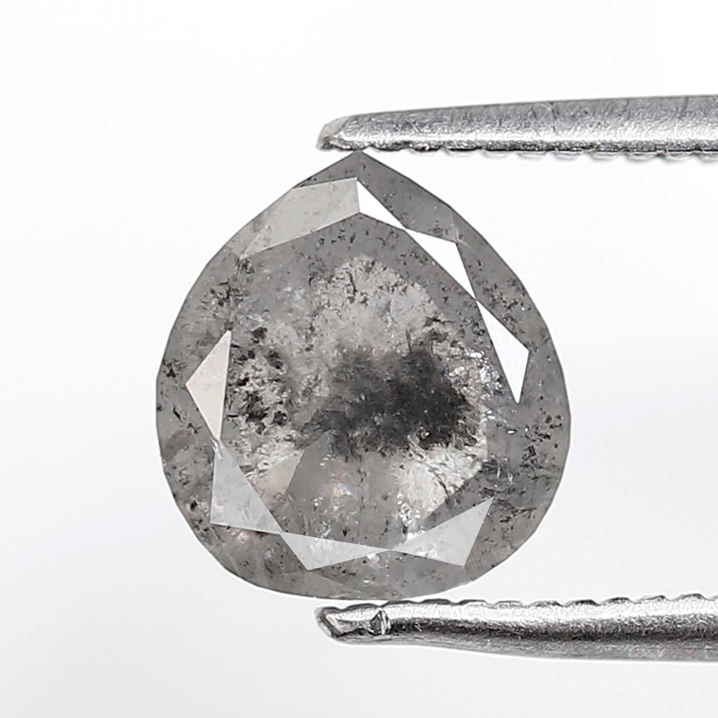 1.51 CT 7.90 MM Pear Shape Salt and Pepper Diamond Gray Black Color Natural Loose Diamond