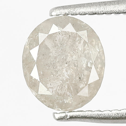 1.39 Ct Oval Shape Gray Black Salt & Pepper Diamond | Natural Loose Bridal Jewelry Stone