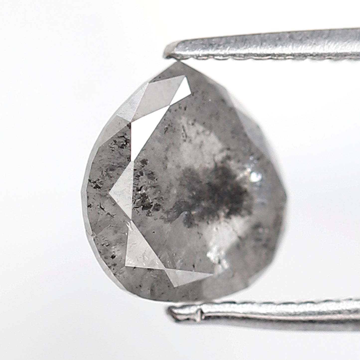 1.51 CT 7.90 MM Pear Shape Salt and Pepper Diamond Gray Black Color Natural Loose Diamond
