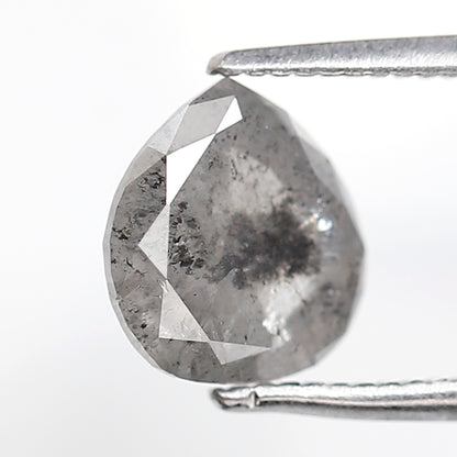 1.51 CT 7.90 MM Pear Shape Salt and Pepper Diamond Gray Black Color Natural Loose Diamond
