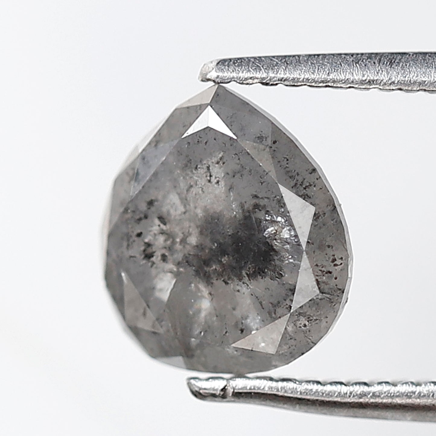 1.51 CT 7.90 MM Pear Shape Salt and Pepper Diamond Gray Black Color Natural Loose Diamond