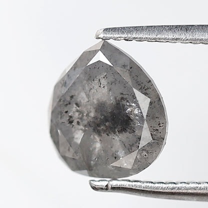 1.51 CT 7.90 MM Pear Shape Salt and Pepper Diamond Gray Black Color Natural Loose Diamond