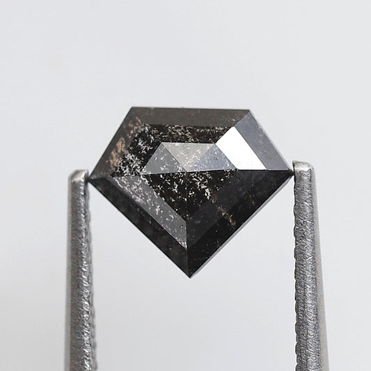 Diamond Shape 0.96 Ct Salt & Pepper Diamond, Black Gray Natural Diamond, Loose Conflict Free Stone for Pendant