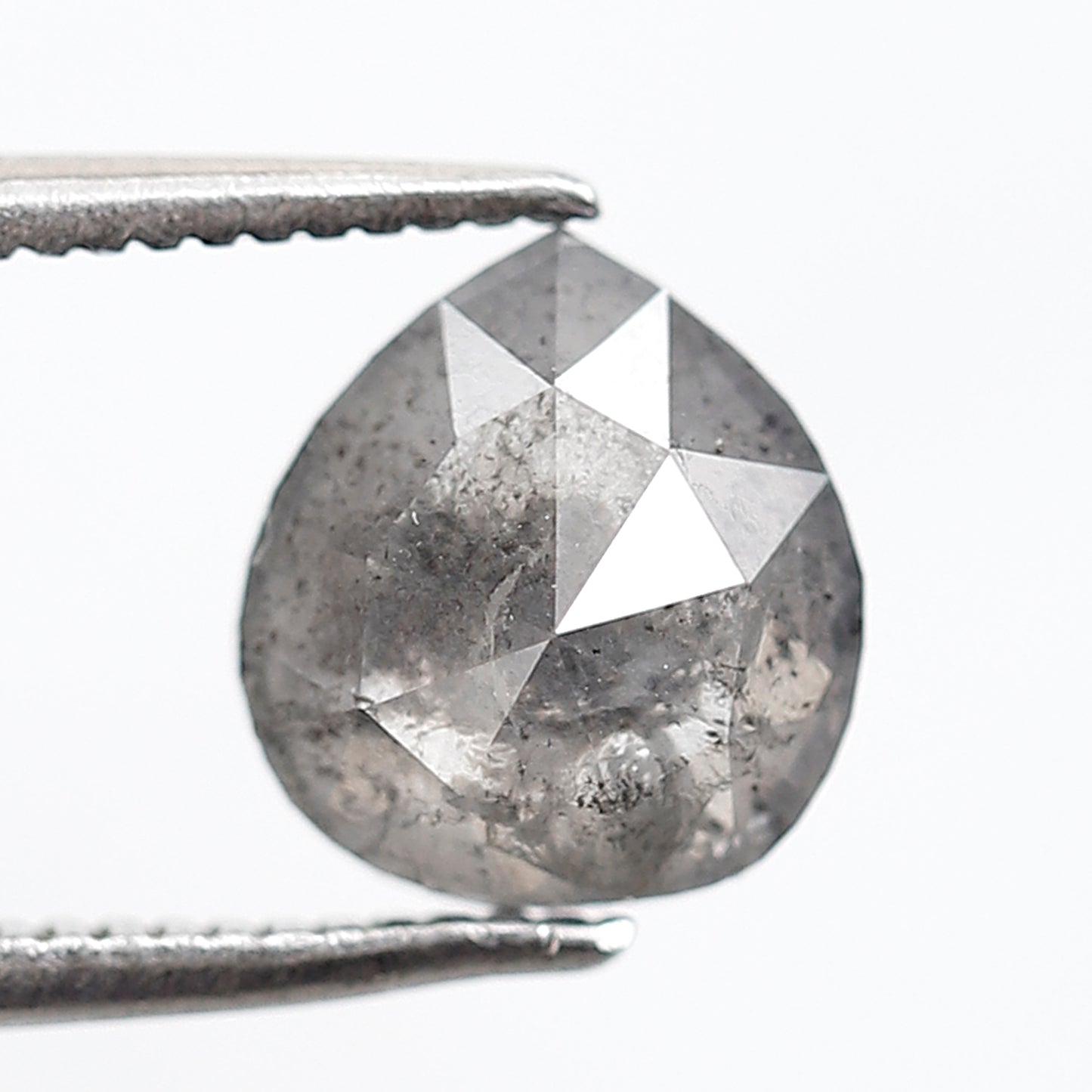 1.51 CT 7.90 MM Pear Shape Salt and Pepper Diamond Gray Black Color Natural Loose Diamond