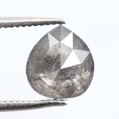 1.51 CT 7.90 MM Pear Shape Salt and Pepper Diamond Gray Black Color Natural Loose Diamond