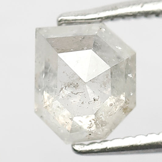 Geometric cut 1.15 CT Loose Earth Mined Diamond Natural Misty White Salt and Pepper Diamond