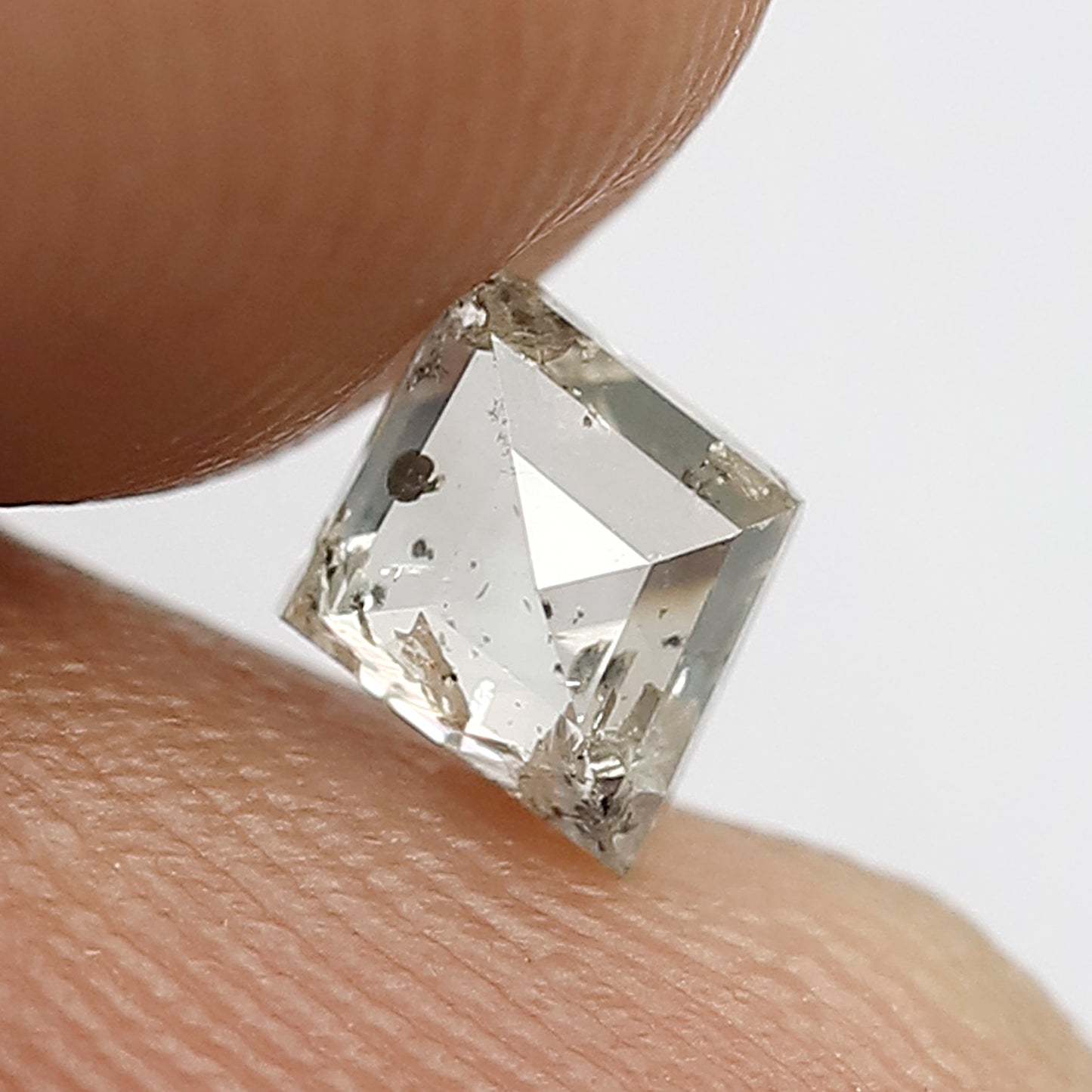 Kite 0.57 Ct Natural White Salt & Pepper Diamond | 6.50 x 5.30 mm Loose Diamond for Wedding Band