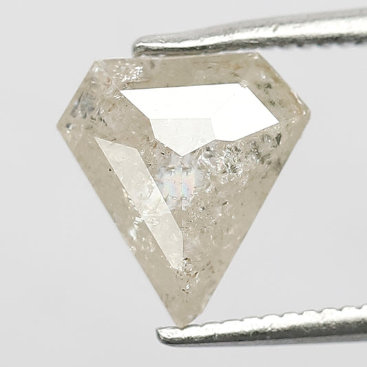 1.43 CT Pentagon Salt and Pepper Diamond, Natural Gray Black Loose Conflict Free Diamond For Pendant and Wedding Band