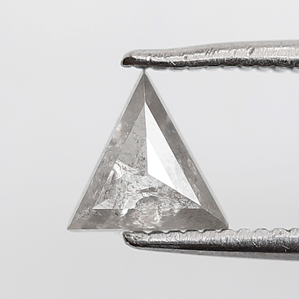0.45 Ct 6 MM Triangle Shape Salt and Pepper Diamond Natural Loose Translucent Grey Color Diamond