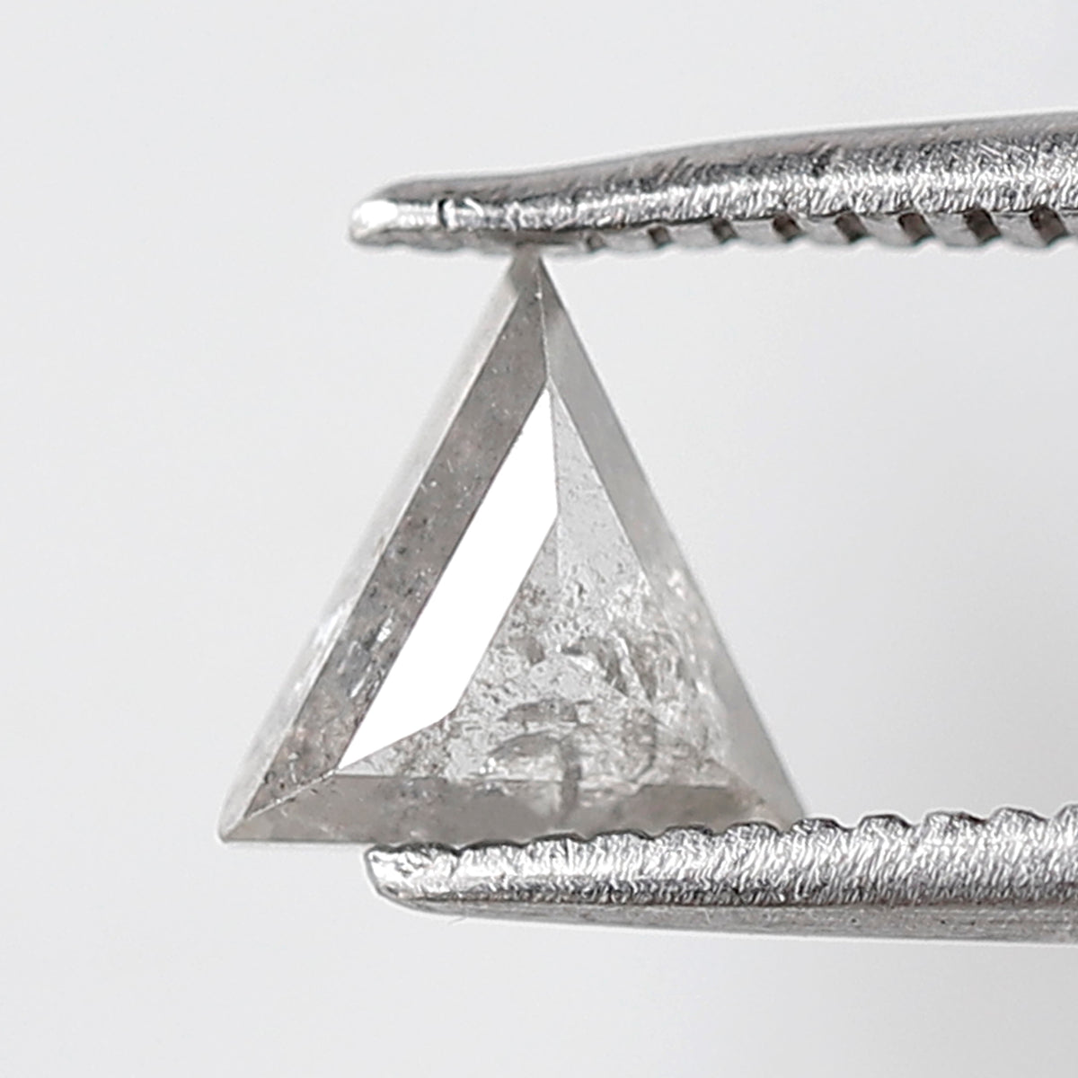 0.45 Ct 6 MM Triangle Shape Salt and Pepper Diamond Natural Loose Translucent Grey Color Diamond