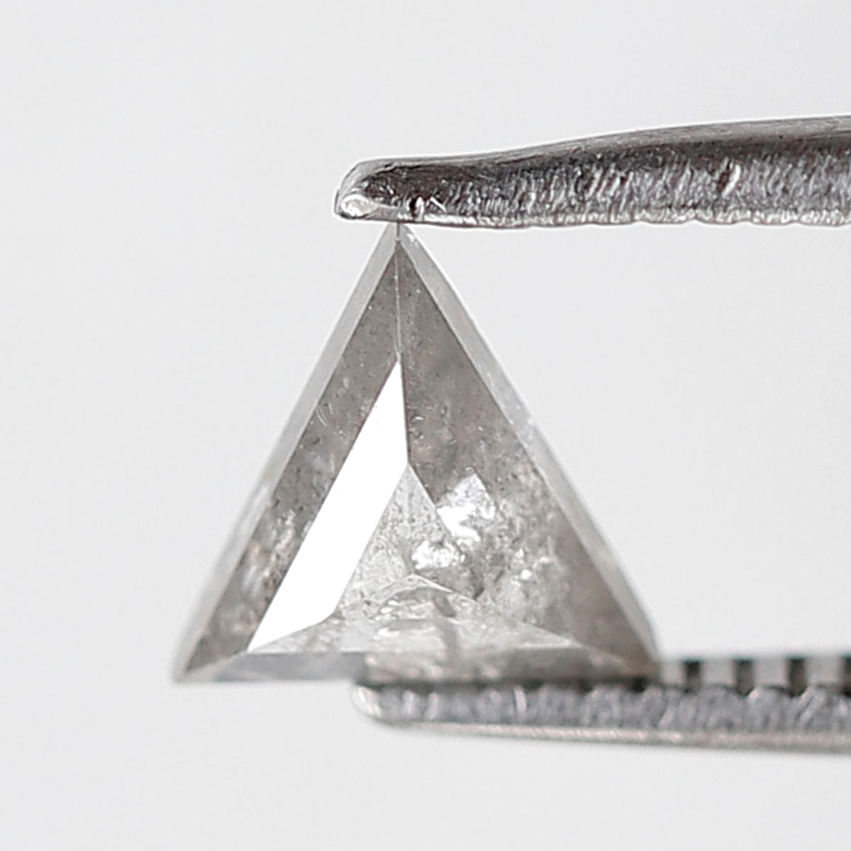 0.45 Ct 6 MM Triangle Shape Salt and Pepper Diamond Natural Loose Translucent Grey Color Diamond