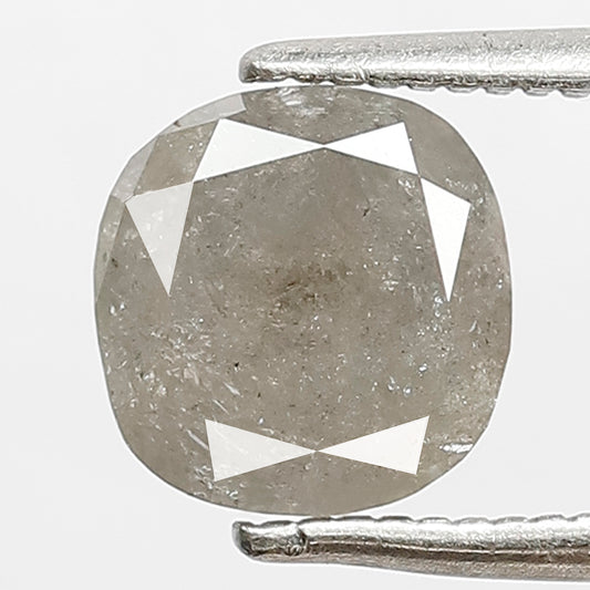 Cushion 1.77 Ct Natural Gray Salt & Pepper Diamond | Conflict Free Loose Diamond For Bridal Jewelry