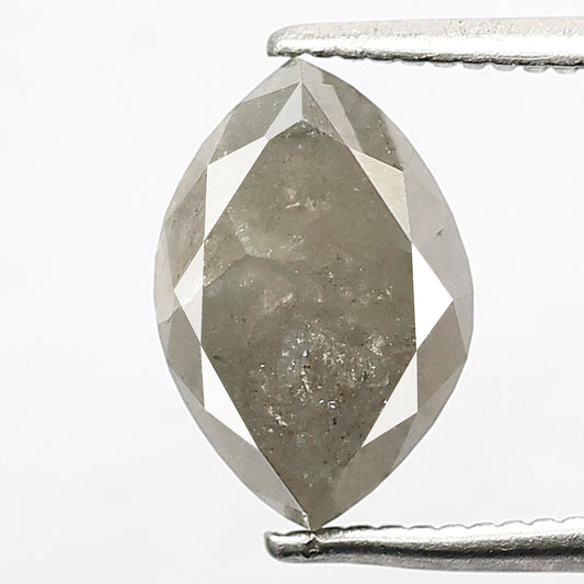 2.42 CT Large Marquise cut Diamond, 10 MM Natural Gray Black Salt and Pepper Diamond For Pendant and Wedding Band
