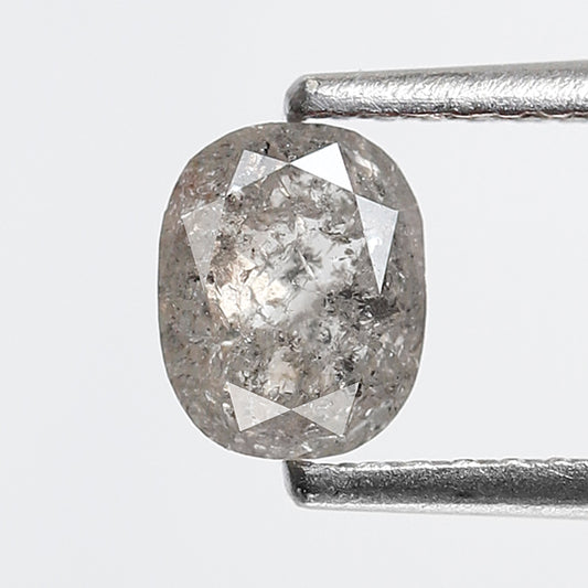 0.73 CT Oval Shape Gray Black Earth Mined Diamond | 5.80 x 4.70 mm Salt and Pepper Diamond For Making Women Ring