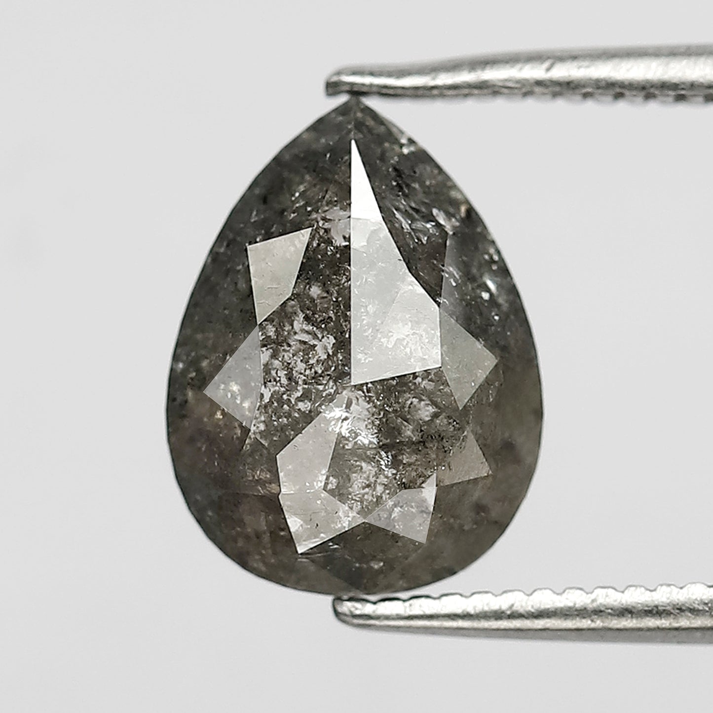 2.09 CT Grey Blackish Color Pear Cut Salt and Pepper Loose Diamond for special