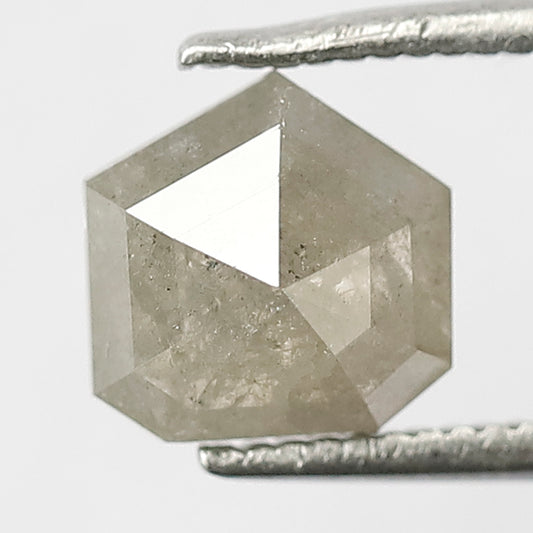 1.38 CT Natural Gray Black Diamond, Loose Geometric cut Conflict Free Diamond For Pendant