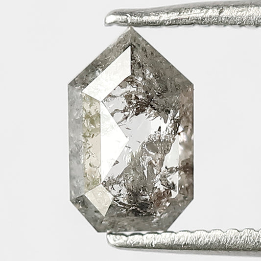 Natural Geometric Shape 1.00 CT Salt and Pepper Loose Gray Black Diamond