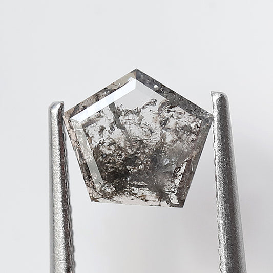 0.53 CT Geometric Salt and Pepper Diamond, Natural Gray Black Loose Earth Mined Diamond