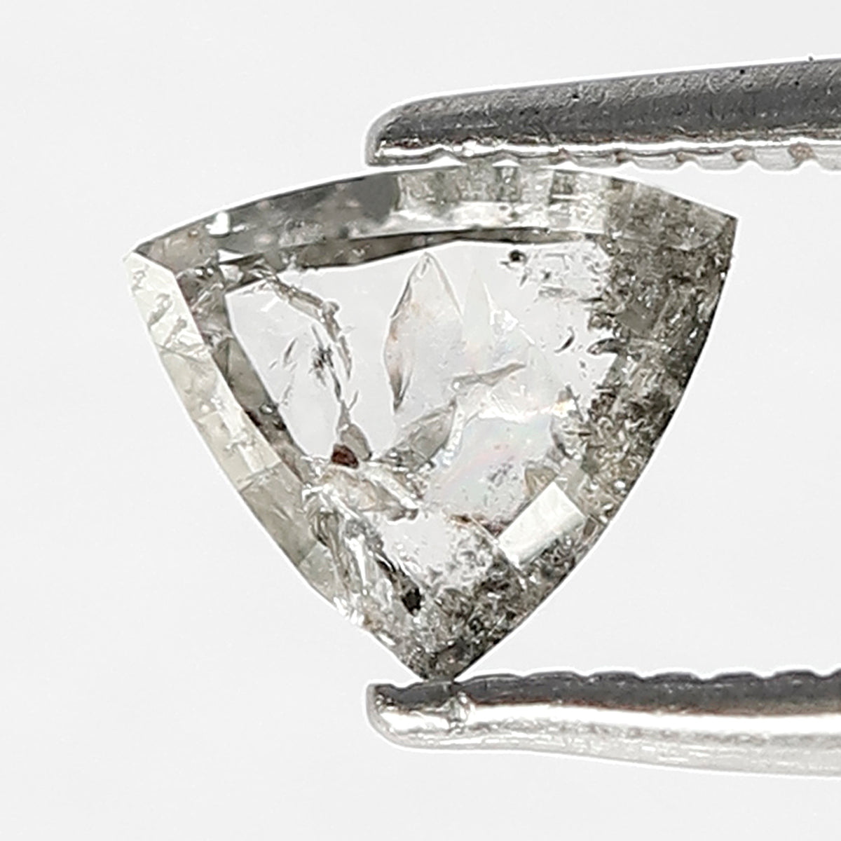 0.50 CT Triangle cut Loose Diamond 5.50 MM Natural Gray Black Salt and Pepper Diamond