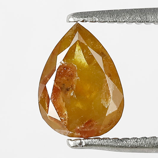 Pear Shape 1.20 Ct Natural Yellowish Red Rustic Diamond | 7.90 mm Loose Diamond for Ring